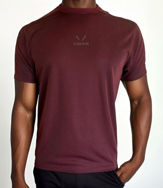 “VIDAR Performance Active Tee Maroon”
