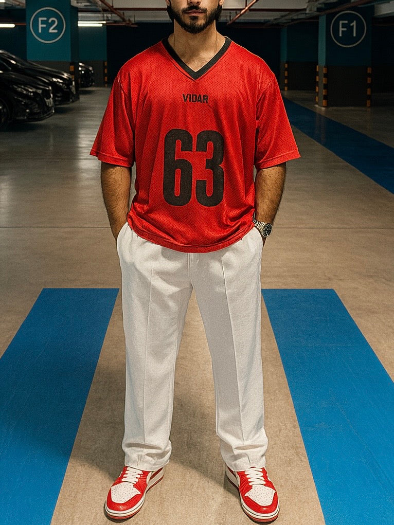 “VIDAR 63” Oversized Game Jersey – Red Edition