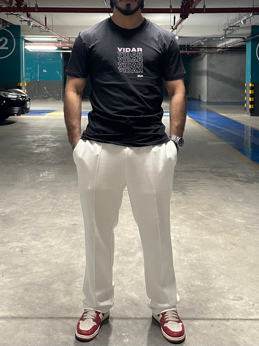 VIDAR Classic Stacked Logo Tee – Midnight Black