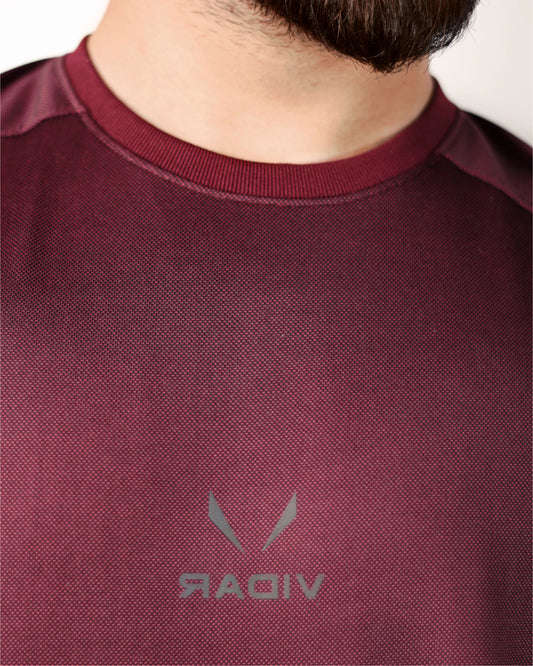 “VIDAR Performance Active Tee Maroon”