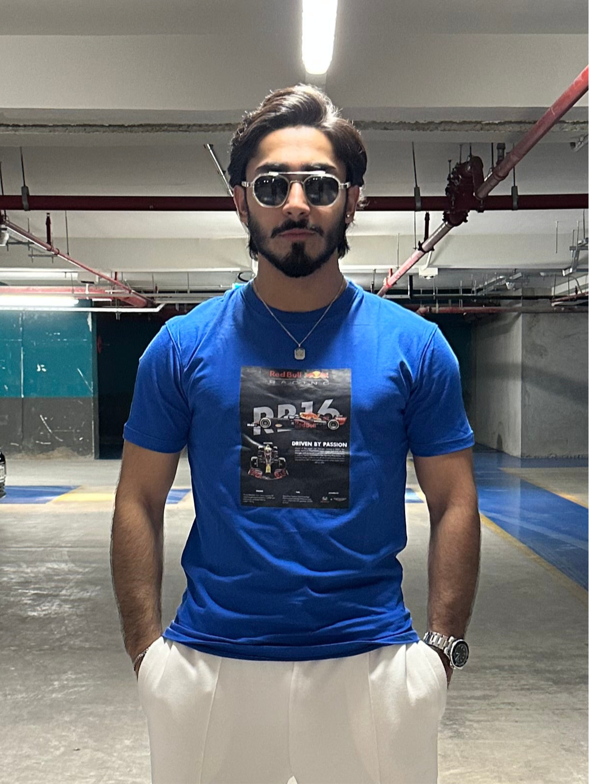 Driven by Passion – Red Bull Tribute Tee (Electric Blue)